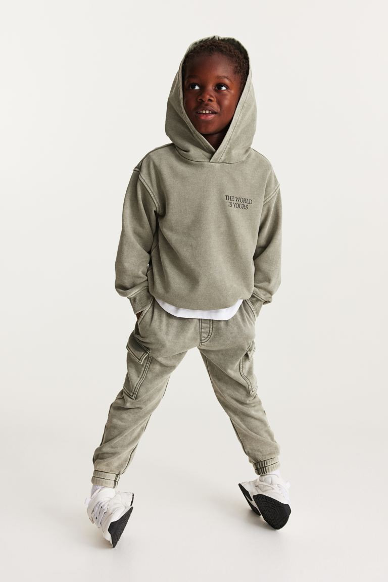 Washed-look Cargo Joggers - Dusty khaki green - Kids | H&M US | H&M (US + CA)