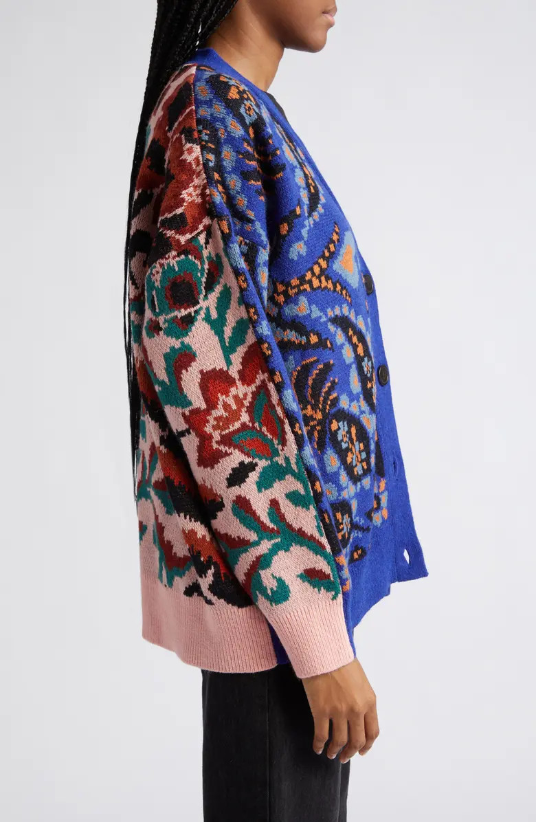 FARM Rio Toucans Mixed Scarf Pattern Cardigan | Nordstrom | Nordstrom