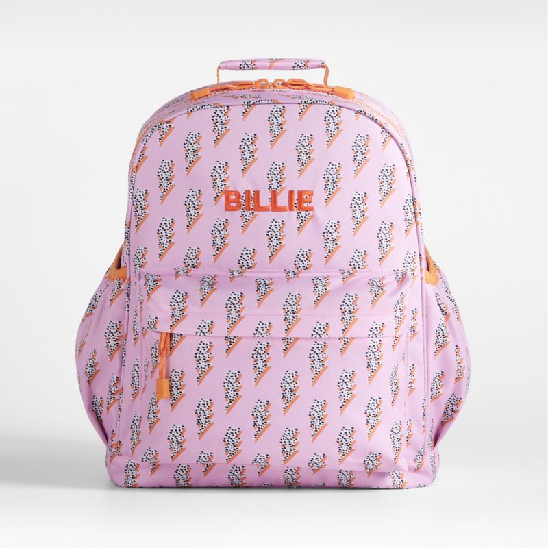 Lightning Bolts Large Pink Kids Backpack for School | Crate & Kids | Crate & Barrel