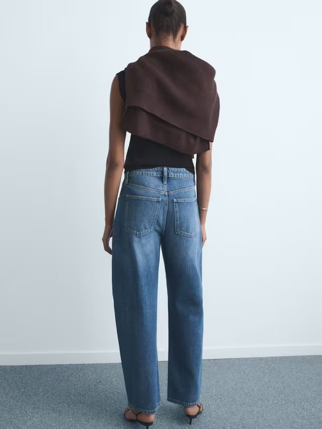 Mango Bet Barrel Leg Jeans, Open Blue | John Lewis (UK)