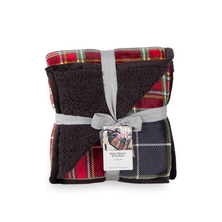 Better Homes & Gardens  Printed VelvetLoft Reverse  Faux Shearling Adult Throw, 50”  x 60”, R... | Walmart (US)