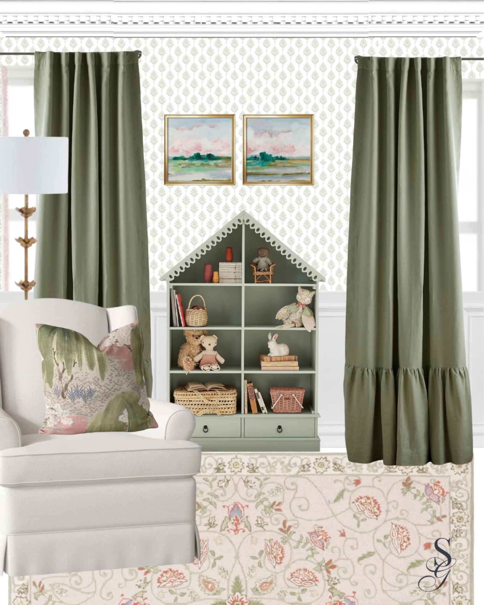 Part 2 of the Girl’s Sage Green and Pink Nursery! 


#nursery #wallpaper #glider #dollhouse #nurserybookcase #girlsnursery #nurseryrug #pinkandgreen #southernnursery #preppynursery #floorlamp #greencurtains #blackoutcurtains #throwpillow #chinoisiere #grandmillenialnursery


Girls Nursery, Nursery Decor, Sage Green and Pink Nursery, Nursery Chair, Rug, Throw Pillow, Grandmillenial  Nursery, Girls Bedroom, Pink and Green Nursery, Nursery Ideas, Nursery Decor

#LTKbaby #LTKhome #LTKkids