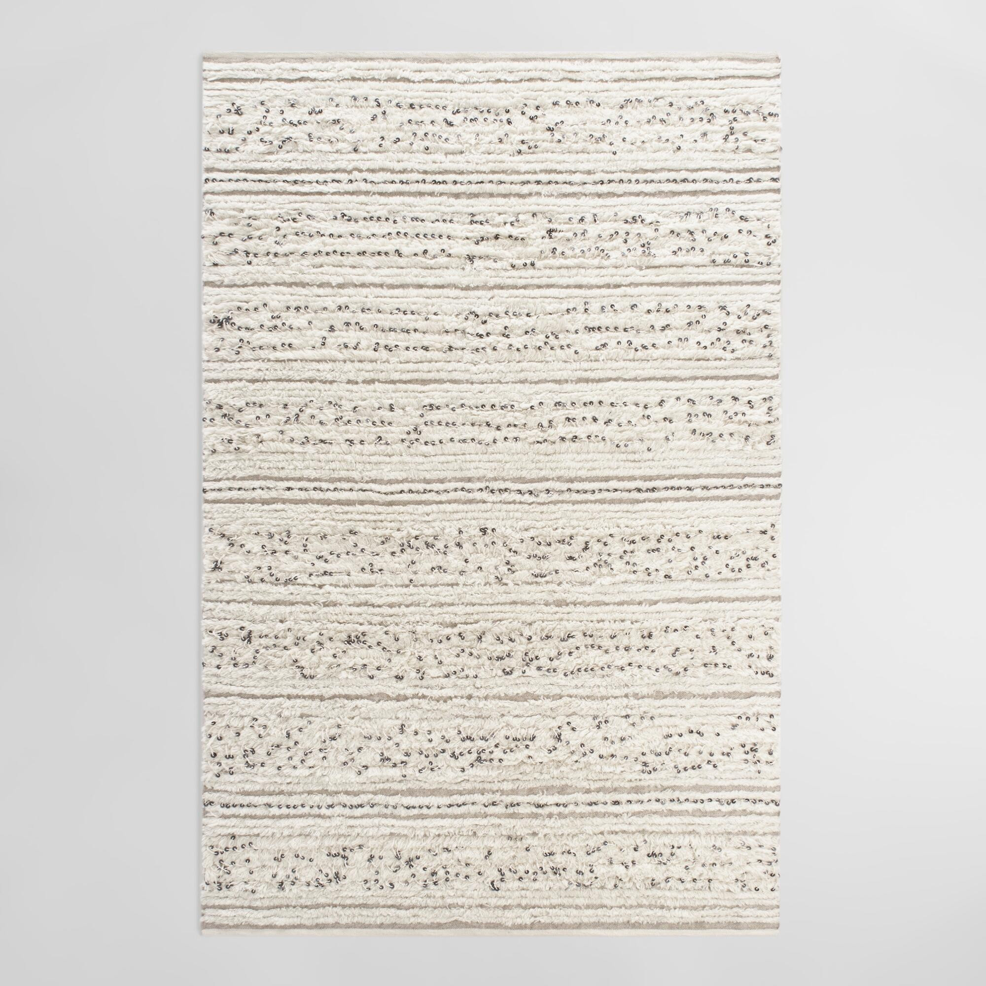 Ivory Moroccan Style Wedding Blanket Wool Area Rug: White - 3' x 5' by World Market 3Ftx5Ft | World Market