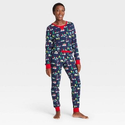 Women's Holiday Gnome Print Matching Family Pajama Set - Wondershop™ Navy | Target