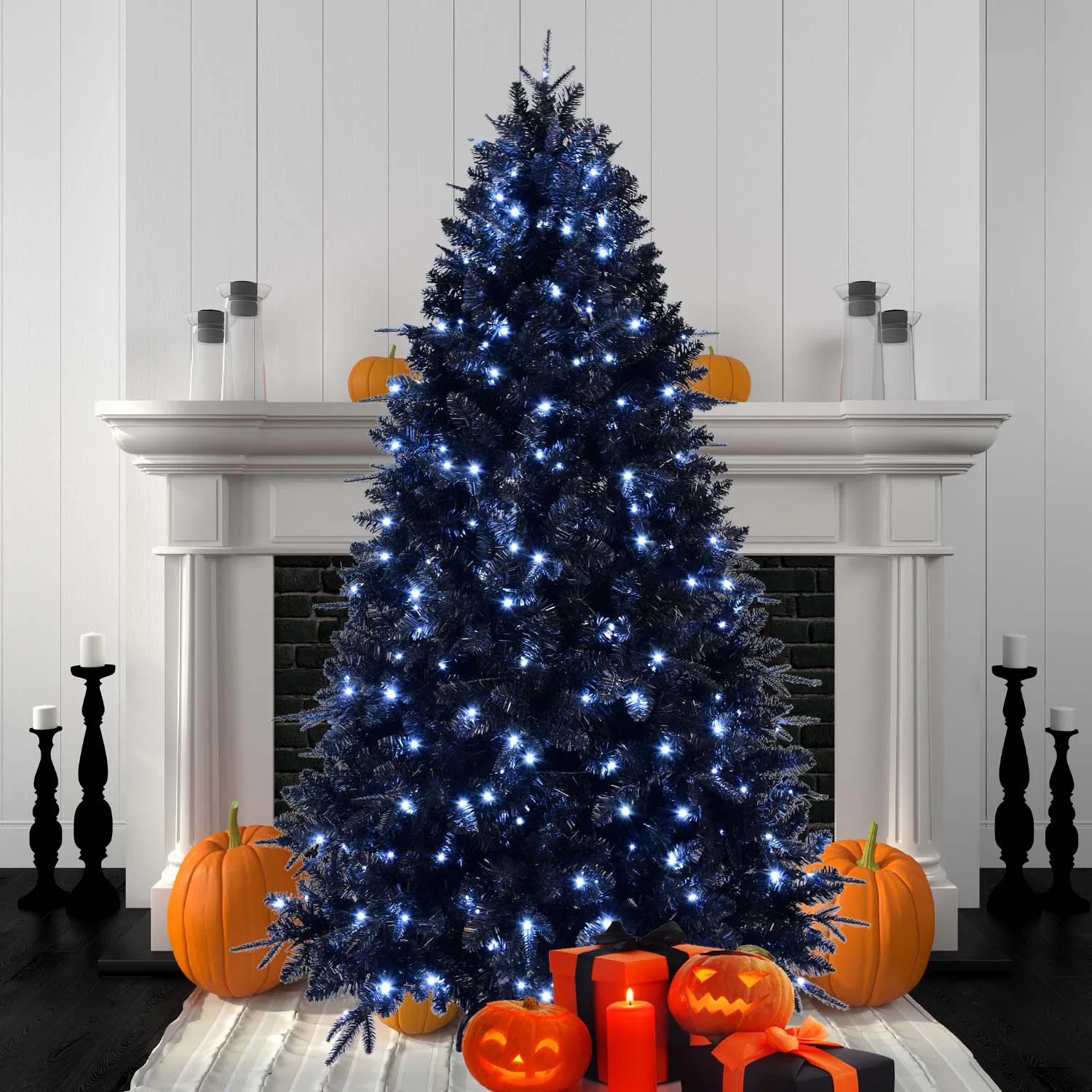 Pre-Lit Black Christmas Tree | Wayfair North America