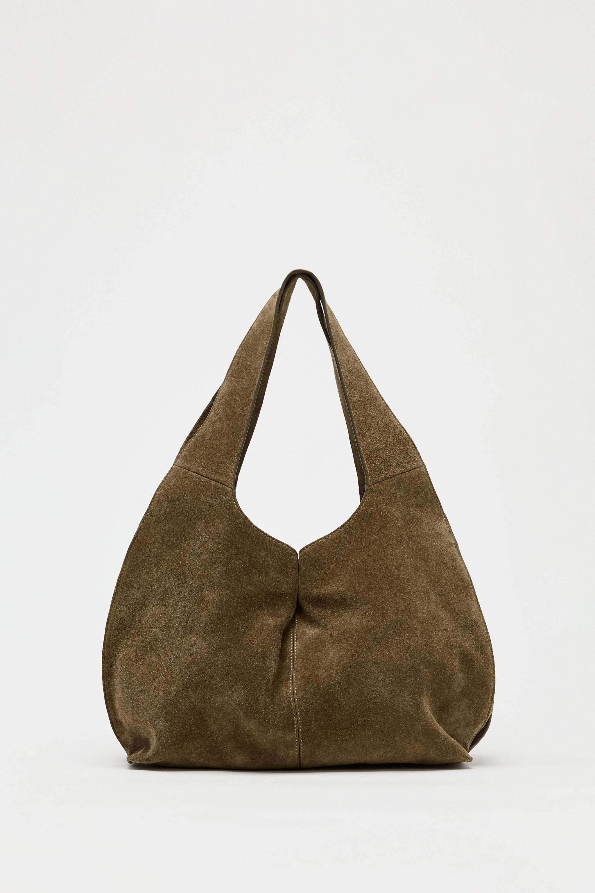 SPLIT LEATHER SHOULDER BAG | Zara US