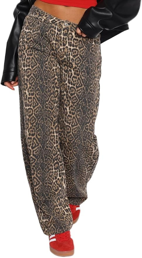 Women's Low Rise Wide Leg Pants Baggy Jeans | Amazon (US)