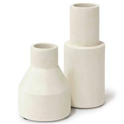 Palecek Nova Modern Classic Natural White Limestone Decorative Vase - Set of 2 | Kathy Kuo Home