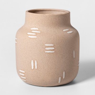 7.4" x 6.6" Earthenware Stitch Vase Brown - Project 62™ | Target