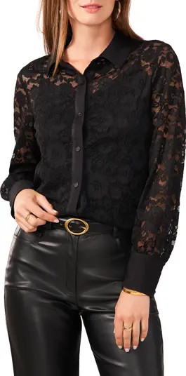 Lace Button-Up Shirt | Nordstrom