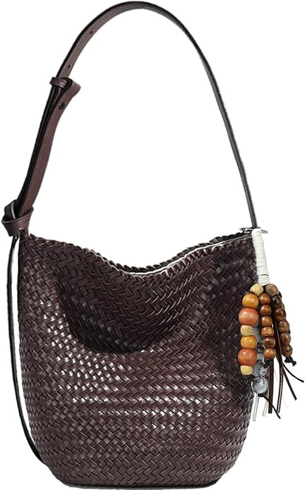 JINMANXUE Woven Tote Bag For Women, Female Handbag and Purses, Fashion Vegetable Basket Bag, Caus... | Amazon (US)