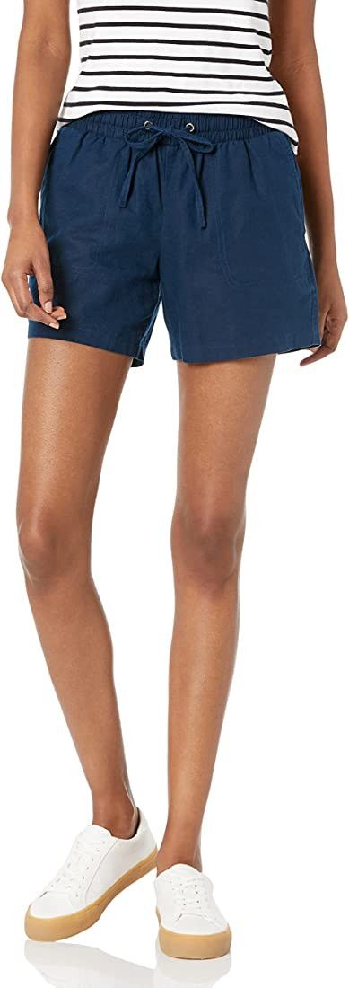 Amazon Essentials Women's 5" Inseam Drawstring Linen Blend Short (Available in Plus Size) | Amazon (US)