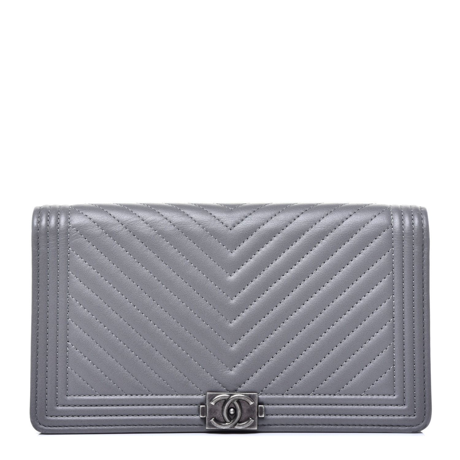 CHANEL

Calfskin Chevron Quilted Boy Yen Wallet Grey | Fashionphile