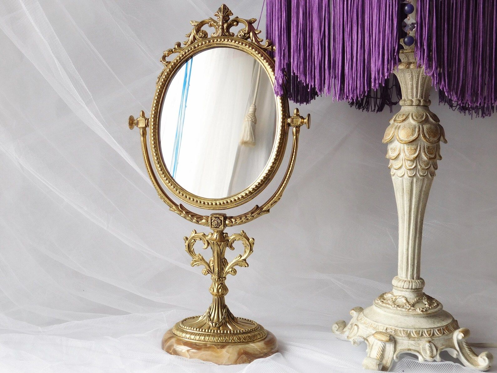 Marble-based dressing table mirror. French vintage vanity Royal mirror. Aristocrat mirror. Decor ... | Etsy (US)
