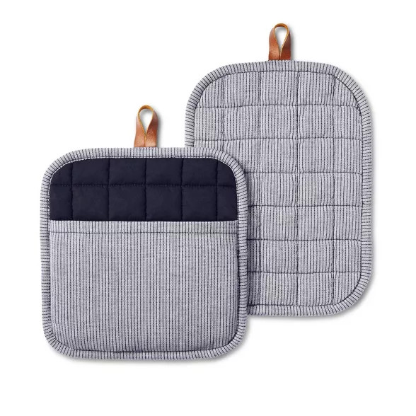2pc Striped Pot Holder Set White/Navy - Levi's® x Target | Target