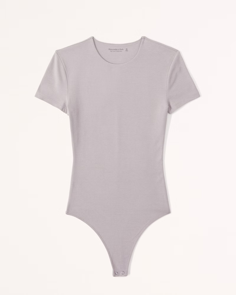 Short-Sleeve Cotton Seamless Fabric Crew Bodysuit | Abercrombie & Fitch (US)