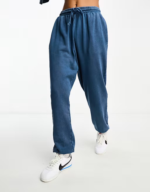 ASOS DESIGN Ultimate sweatpants in washed denim blue - part of a set | ASOS (Global)