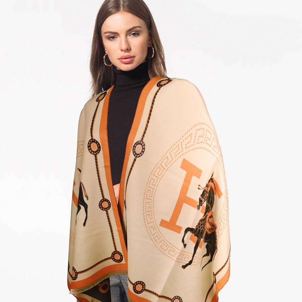 EXTREE Scarfs for Women Pashmina Silky Shawl Wrap for Evening Dressing Blanket Open Front Poncho ... | Amazon (US)