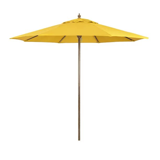 Astella 9’ Shade Essential Market Steel Wood-Grain Push-Lift Patio Umbrella in polyester yellow | Walmart (US)