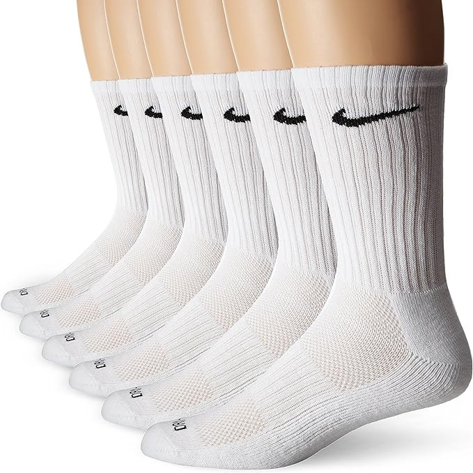 Nike 6 Pack Sports Dri-Fit Moisture Wicking Athletic Crew Socks Red Yellow Blue Green Purple Oran... | Amazon (US)