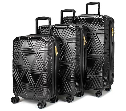 Badgley Mischka Contour 3-Piece Hard Expandable Luggage Set | QVC