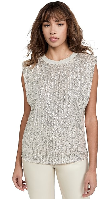 Sequin Shoulder Pad Top | Shopbop