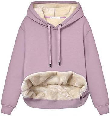 Haellun Womens Casual Winter Warm Fleece Sherpa Lined Pullover Hooded Sweatshirt | Amazon (US)