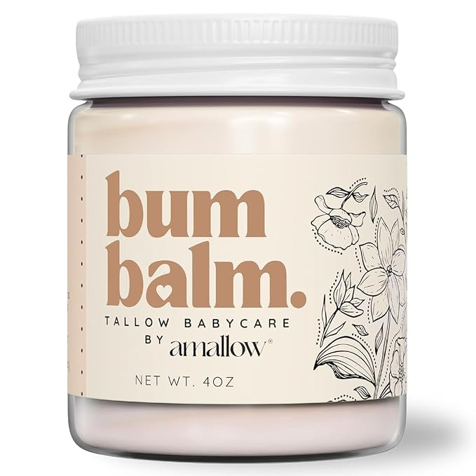 Amallow Baby Bum Balm - Diaper Area Cream for Sensitive, Rash-Prone Skin - Petroleum & Fragrance-... | Amazon (US)