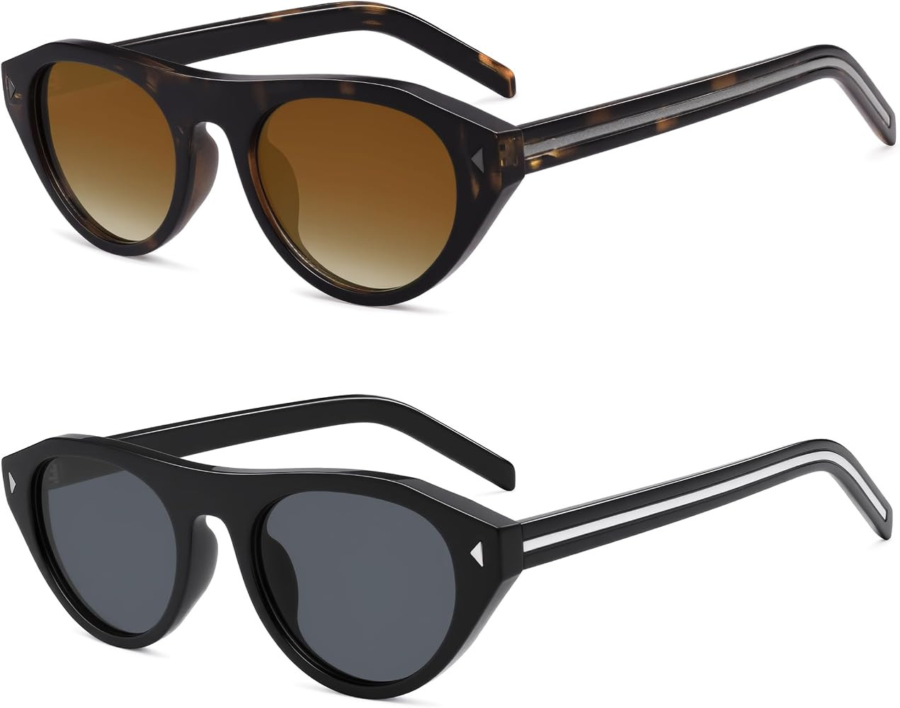 VANLINKER Retro Small Oval Cateye Sunglasses for Women Men VL9915 | Amazon (US)