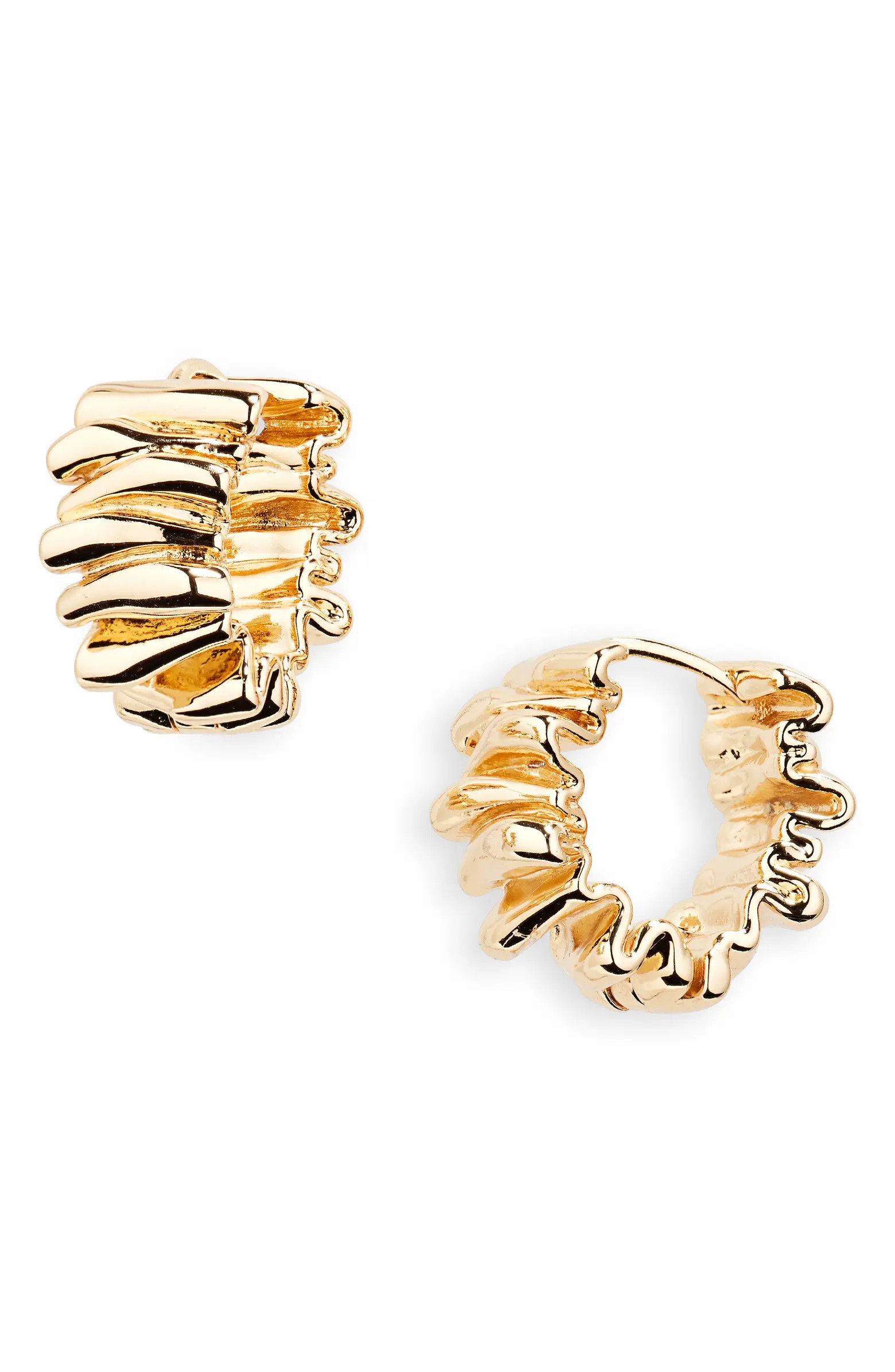 Open Edit Crinkly Hoop Earrings | Nordstrom | Nordstrom
