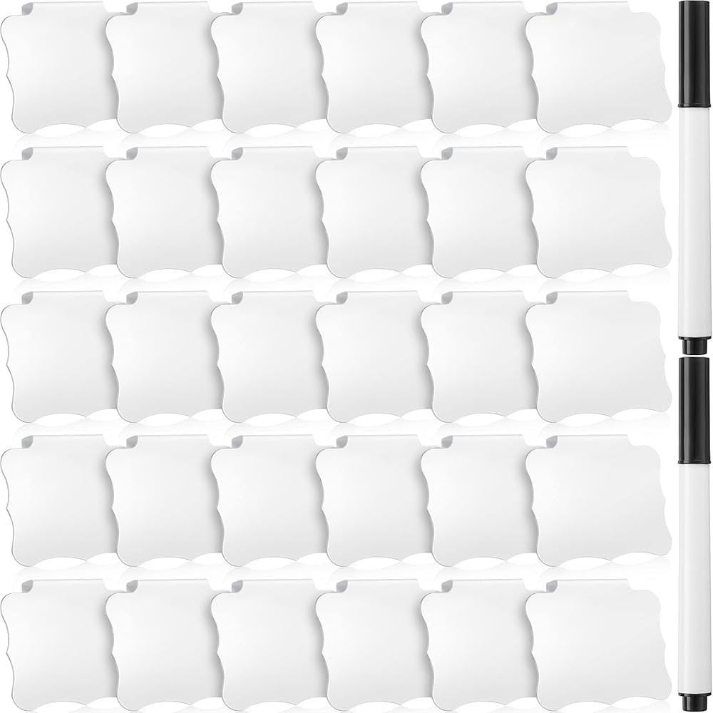 32 Pieces Basket Labels Clips and Pens Set, Includes 30 Pieces Kitchen Clip Label Holder Basket B... | Amazon (US)