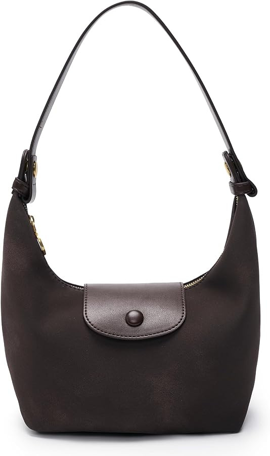 Soft suede texture, 2 detachable straps for 3-way carry, flat base, magnetic flap, wide zip openi... | Amazon (US)