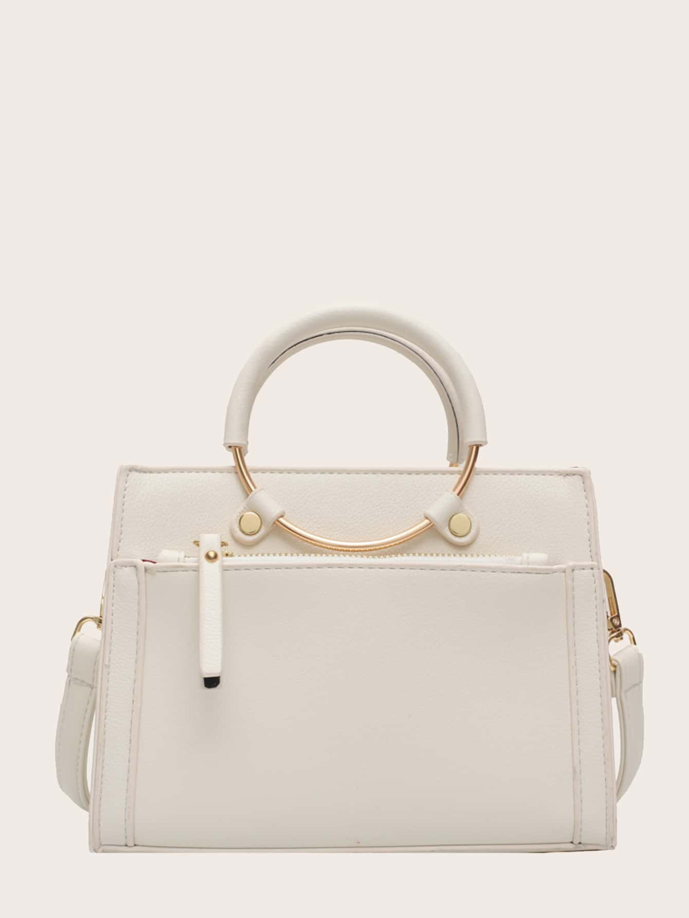 Double Ring Handle Satchel Bag | SHEIN