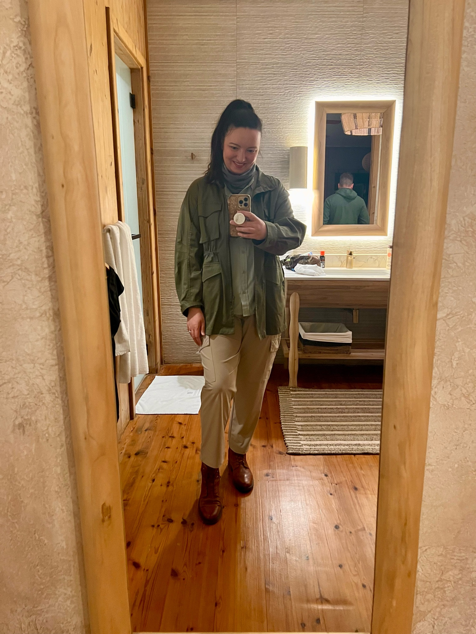 Safari outfit of the day!  These boots have been super comfortable and look the part!  These Old Navy pants are very lightweight and comfortable.  Shirt is Eddie Bauer and is also comfortable with stretch to it!  Layering is key for a safari, as the weather changes dramatically throughout the day.  A neck gaiter or multiclava is key for dust, as well, since the roads are dirt roads.  This jacket is Sanctuary brand, which I didn’t find available to link, but I’ve linked a similar style.  

#LTKStyleTip #LTKMidsize #LTKTravel