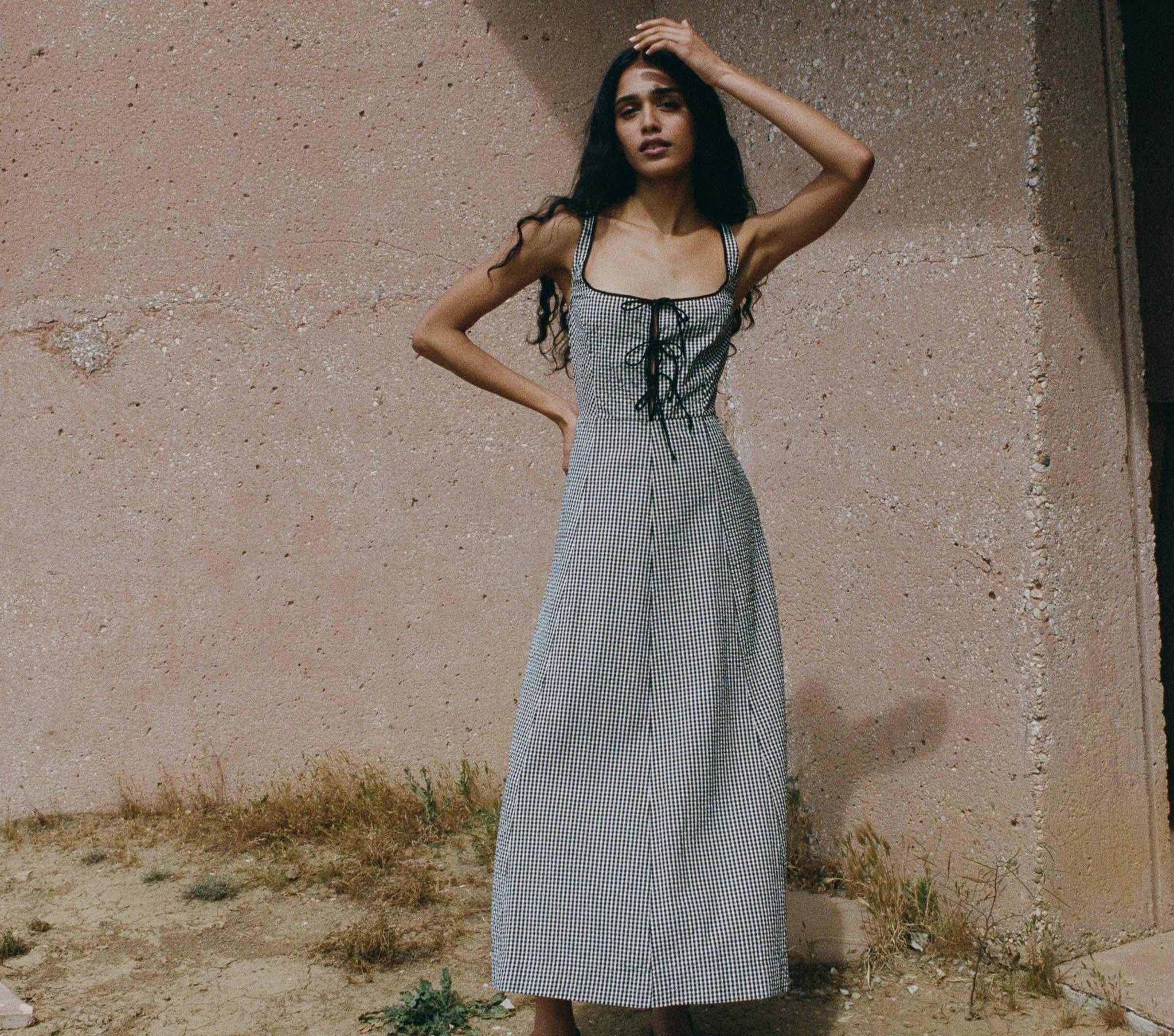 Delaney Dress - La Maddalena Gingham | DÔEN | DOEN