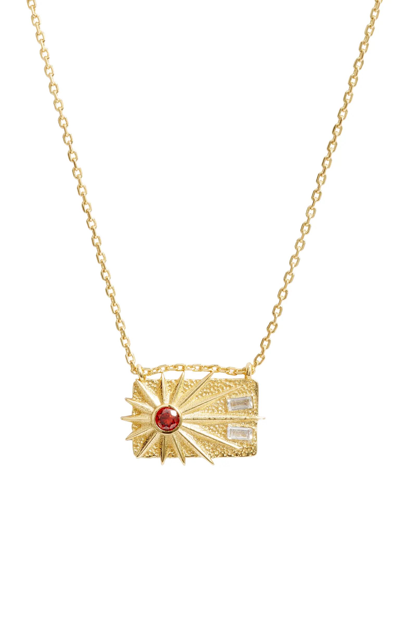 Sunburst Rectangular Medallion Necklace | Nordstrom