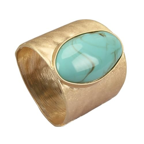 joymiao Chunky Gold Cuff Bracelets for Women Trendy Wide Bracelets Gold Arm Cuff Bangles Jewelry Resin Turquoise Stone | Amazon (US)