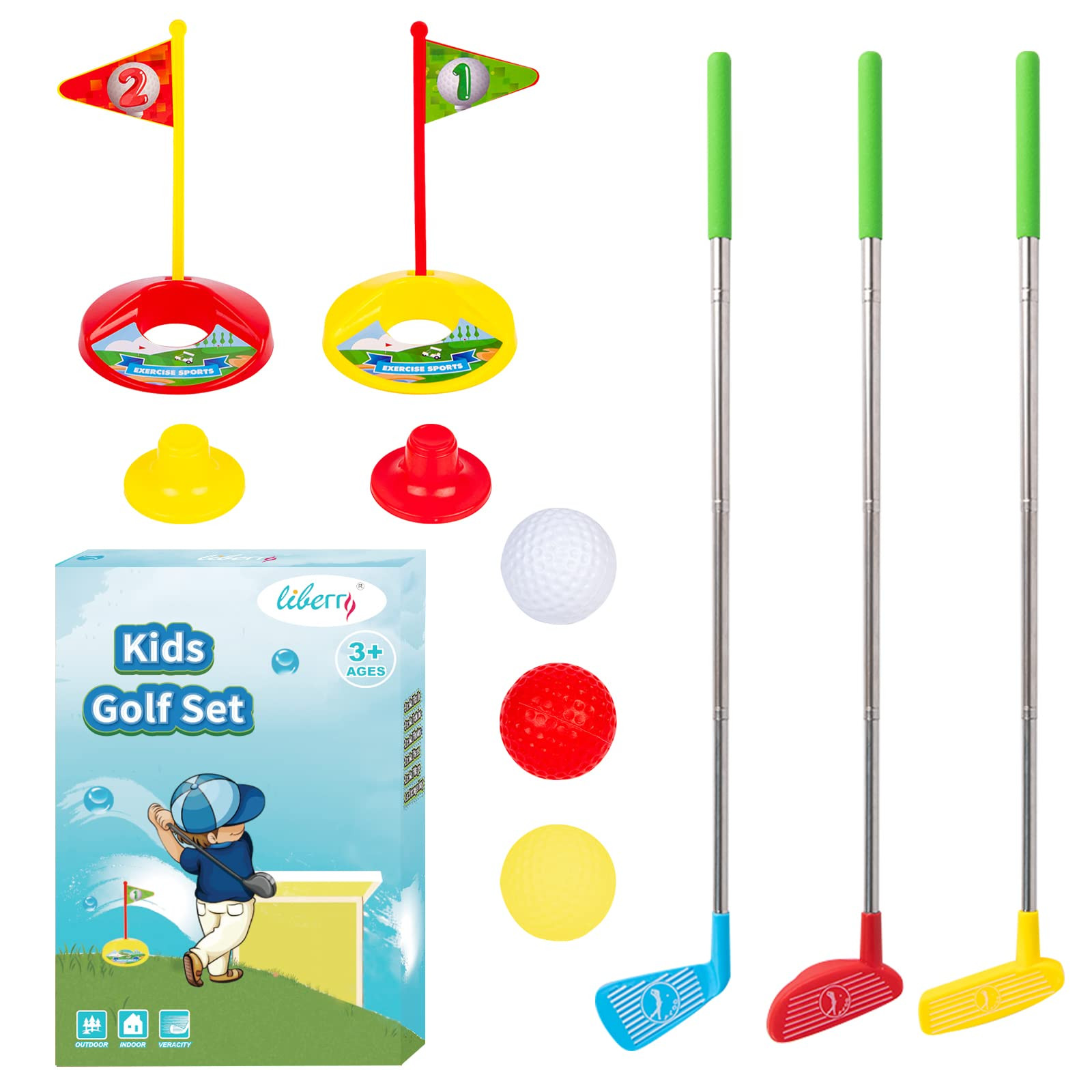 Liberry Toddler Golf Set, Retractable Toy Golf Clubs for Kids Ages 2 3 4 5, Indoor and Outdoor Sp... | Amazon (US)