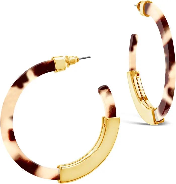 Acetate Resin Bar 50mm Hoop Earrings | Nordstrom Rack