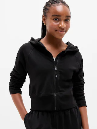 Athleta Girl All Day Full Zip Shrunken Hoodie | Athleta