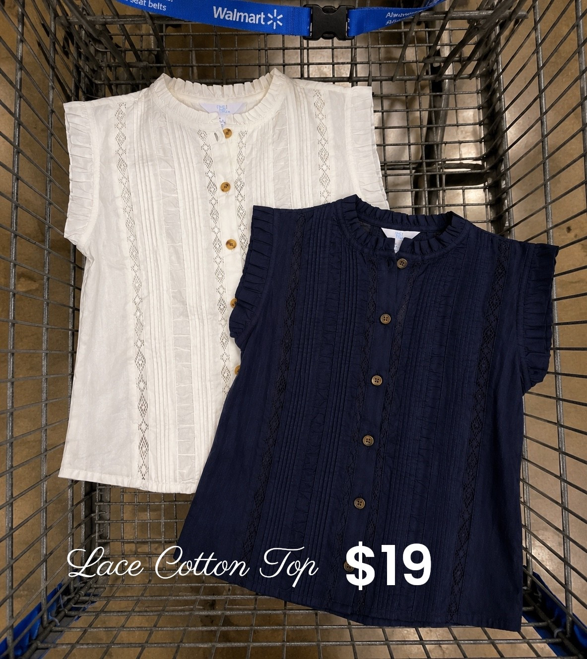 Darling lace inset cotton top from Walmart.

#LTKOver40 #LTKmomlife #LTKSaleAlert