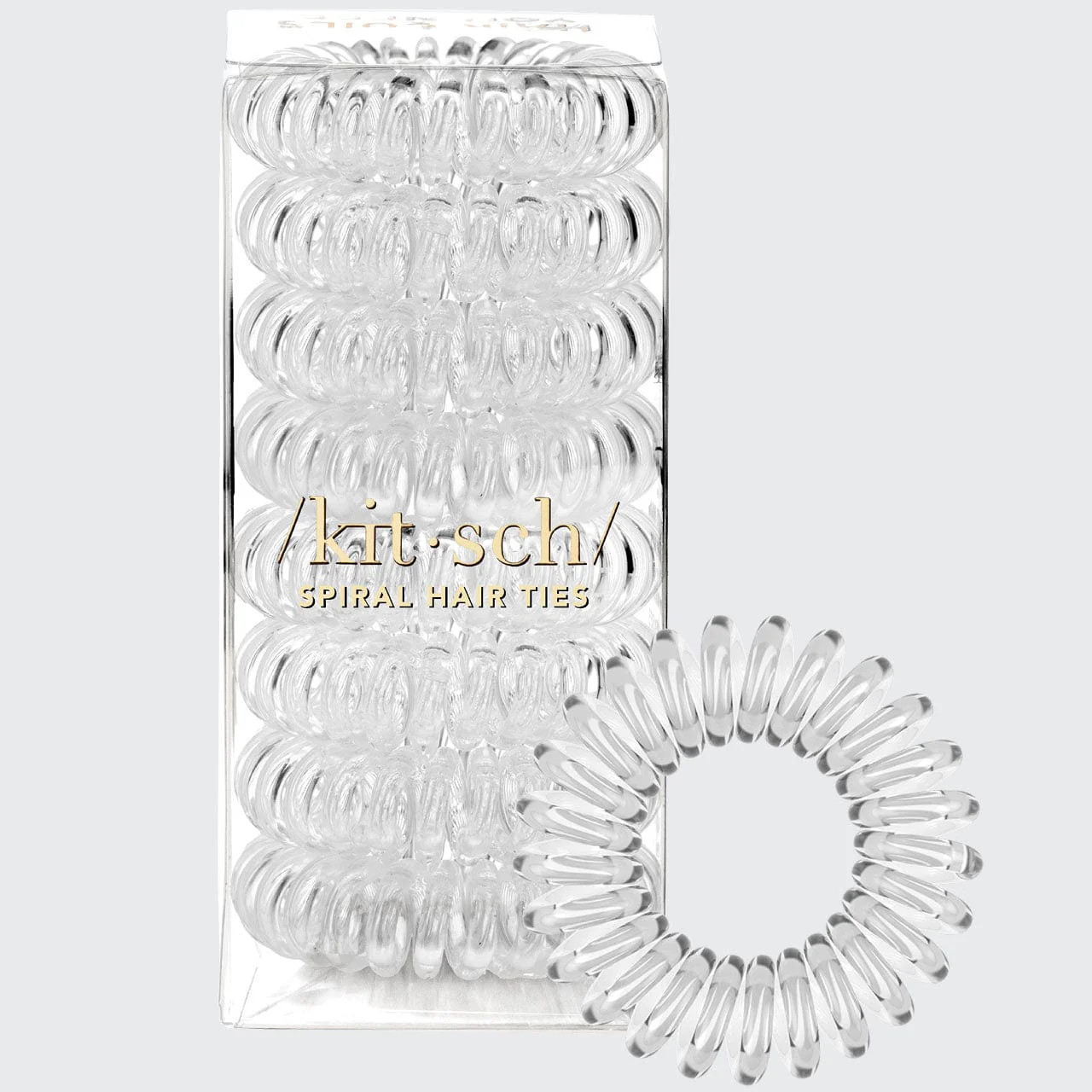 Spiral Hair Ties 8 Pc - Clear | Kitsch