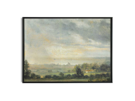 Minimalist antique landscape painting, Muted vintage oil painting, Downloadable vintage art print | Etsy (US)