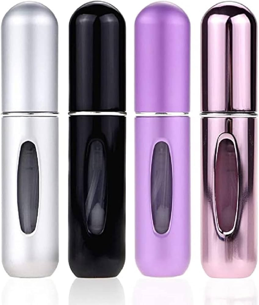 Portable Mini Refillable Perfume Atomizer Bottle Spray, Scent Pump Case for Travel 4 Pcs Pack of ... | Amazon (US)