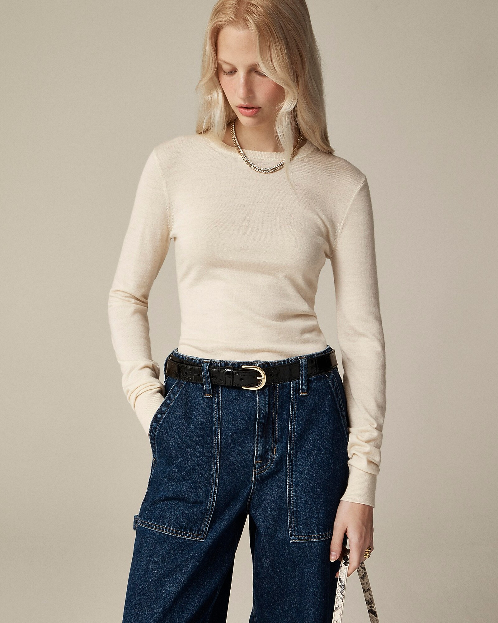 Carolyn fitted crewneck sweater in merino wool | J. Crew US
