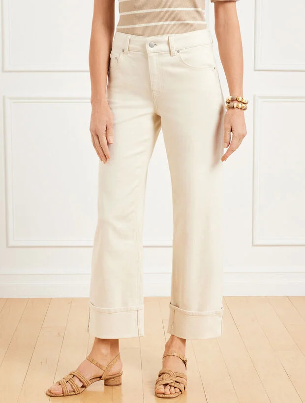 Straight Ankle Cuff Jeans | Talbots