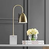 JONATHAN Y JYL1092A Ana 26" Gold Arched Metal with Marble Base LED Table Lamp Classic Glam Bedsid... | Amazon (US)