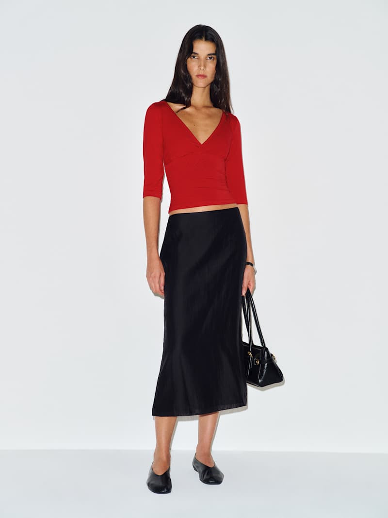 Reformation Aylani Knit Top Black Medium | Reformation (Global)