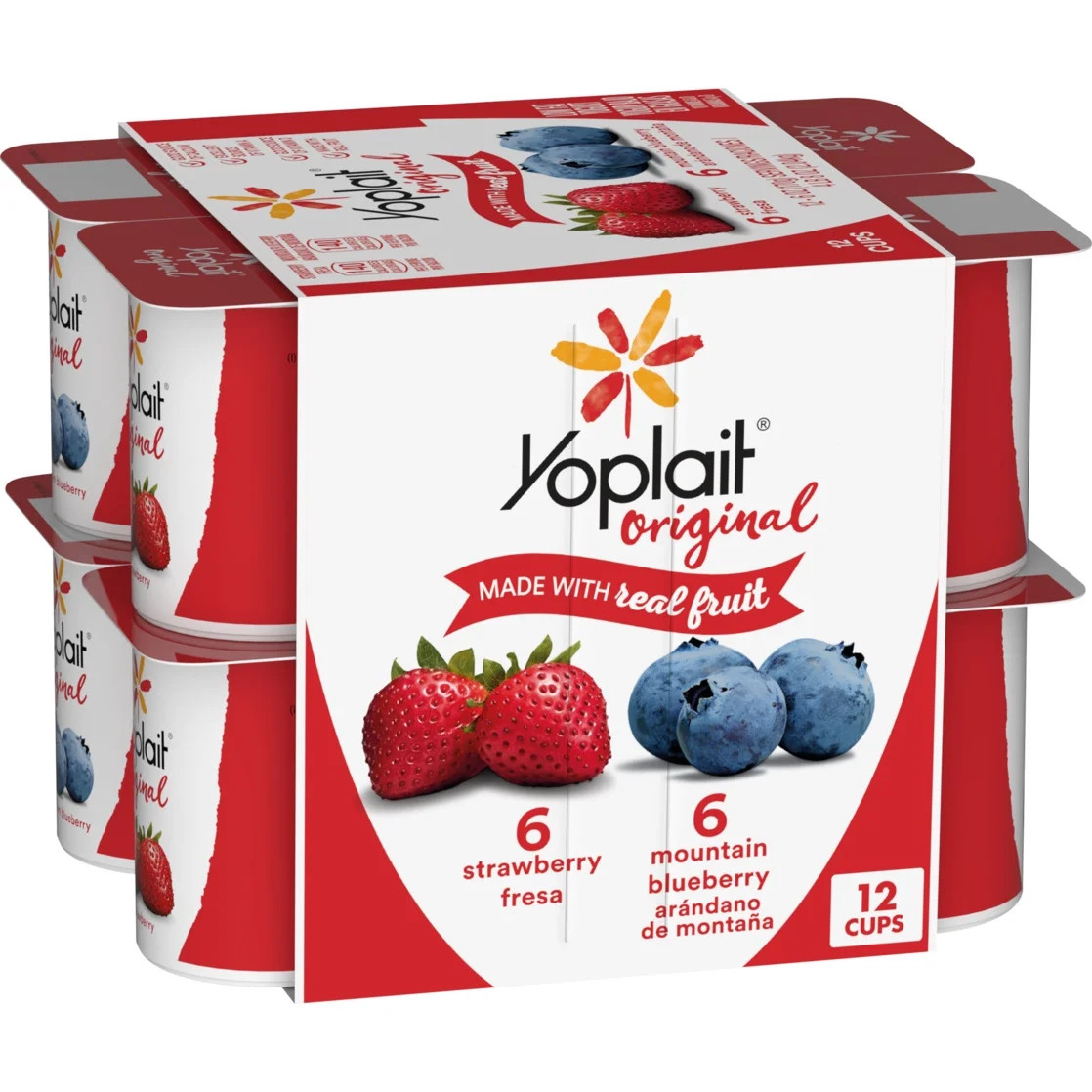 Yoplait Original Low Fat Yogurt Variety Pack, 12 Yogurt Cups, 72 oz - Walmart.com | Walmart (US)