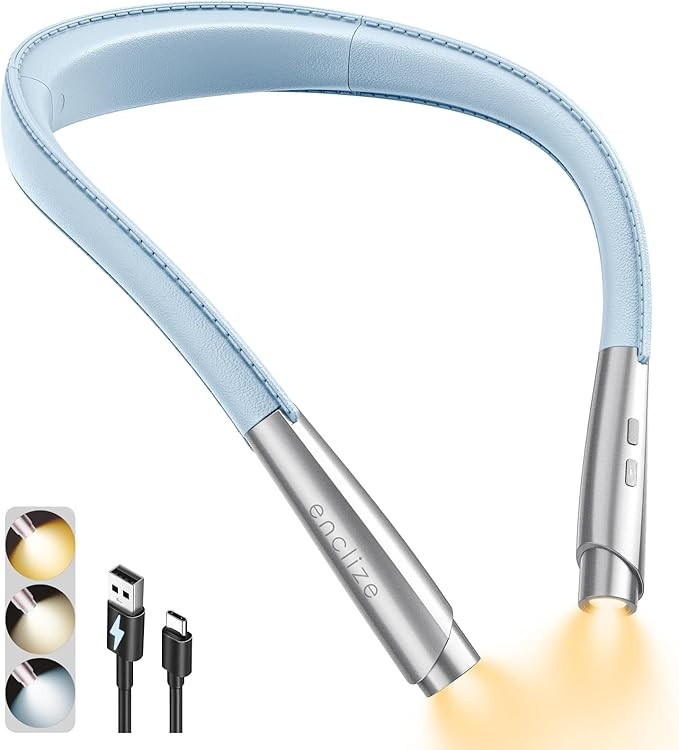 LED Neck Reading Light, Book Light for Reading in Bed, 3 Colors, 9 Brightness Levels, Lightweight... | Amazon (US)
